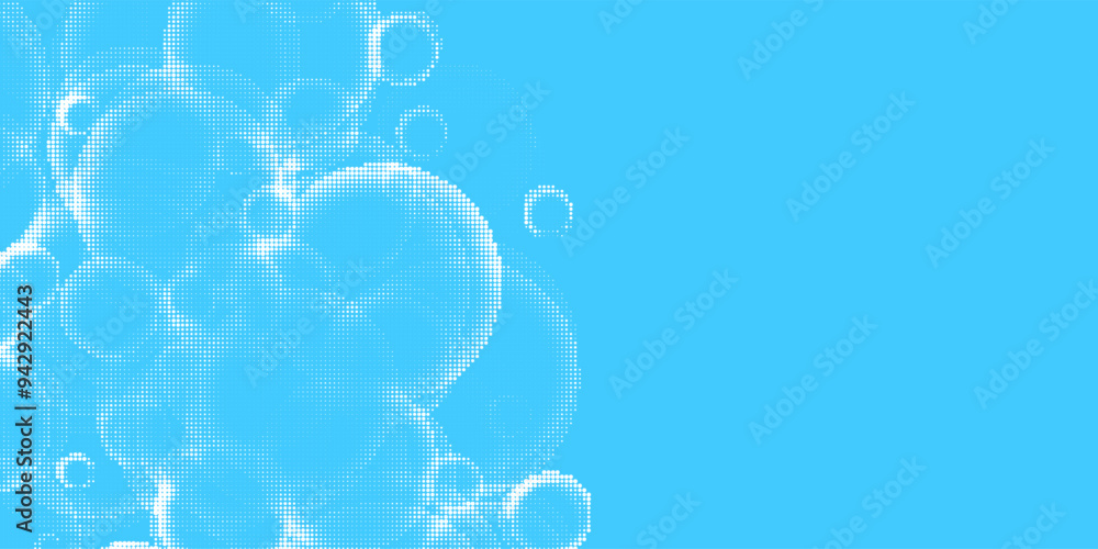 Poster halftone background. an illustration of round particles. the dots form images. vector graphics. whit
