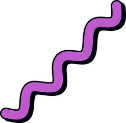 Retro Style Colorful Squiggly Element