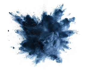 Realistic dust explosion on a transparent background