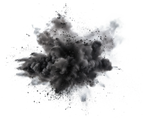 Realistic dust explosion on a transparent background