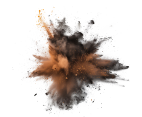 Realistic dust explosion on a transparent background