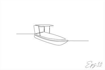 continuous line vector illustration of tourist boat