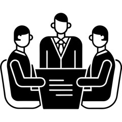 Small business meeting vector linear illustration