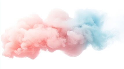 Fototapeta premium A pink and blue cloud of smoke