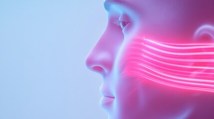 A man's face with a red line on his cheek