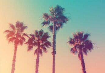 Obraz premium Palm Trees in Sunset