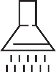 Shower Head vector for Adverts. Suitable for books, stores, shops. Taking bath shower icon sign. Bathroom shower pictogram symbol in trendy black Outline style isolated on transparent background.