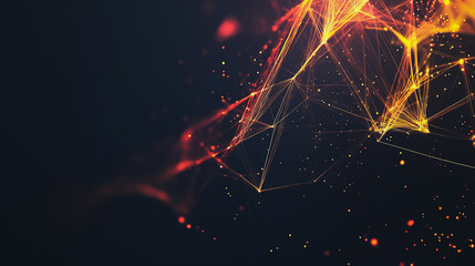 Abstract business connection of lines from nodes It is connected to endless nodes and represents the innovation of communication cyber security in the network background