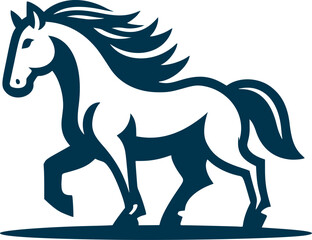 Horse Stand with Minimalist Design Style, Minimal Details, Flat Design