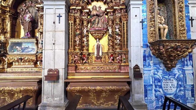 Interior of Church of Misericordia in Viana do Castelo city in Portugal