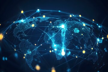 Fototapeta premium Global Network Connection - Digital Map