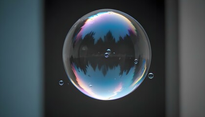 Fototapeta premium Water bubble. Soap bubble. Glass ball. Water background