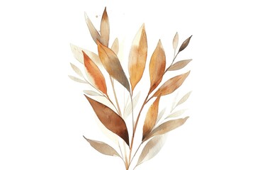 Watercolor Olive-Brown and Gold Minimalist: 'Consider the Lilies' Inspirational Quote Illustration