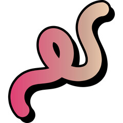 Retro Style Colorful Squiggly Element