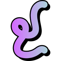 Retro Style Colorful Squiggly Element