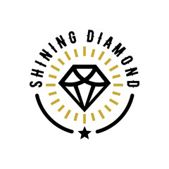 sparkling diamond vintage logo for a jewelery shop or any business related to diamonds and jewelery