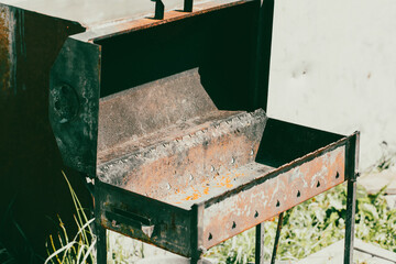 Old metal grill in the garden