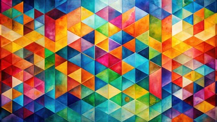 Abstract painting of multicolored geometric shapes , abstract, painting, art, colorful, geometric, shapes, modern