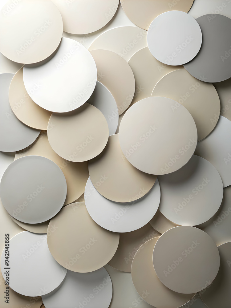 Poster abstract circles minimalist: a captivating arrangement of overlapping circles in subtle shades of be