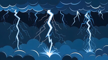 A cartoon animation of a lightning strike.