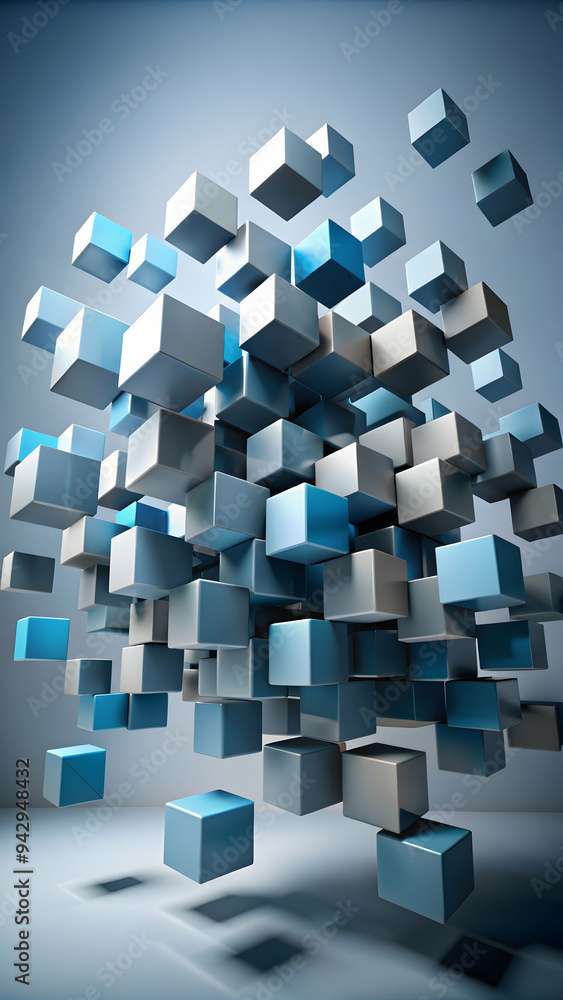 Poster dynamic cubes in motion