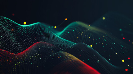 Abstract digital background electromagnetic wave background Innovation digital wave background information technology background The background is the background. gradient wave digital wave banner