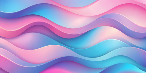 Fototapeta premium Pastel Dreamwaves: Seamless pattern of iridescent, flowing waves in soft pink and blue hues, evoking a sense of tranquility and ethereal beauty. 