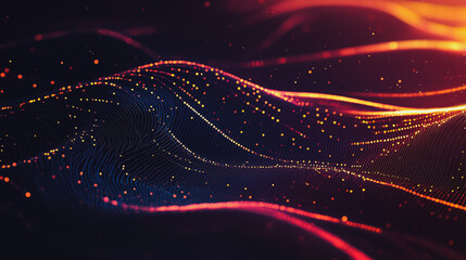 Obraz premium Abstract digital background electromagnetic wave background Innovation digital wave background information technology background The background is the background. gradient wave digital wave banner