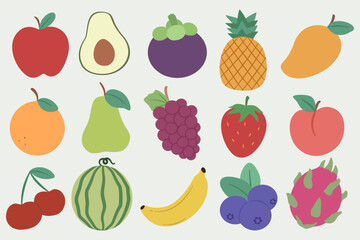 Set of various fruit vectors