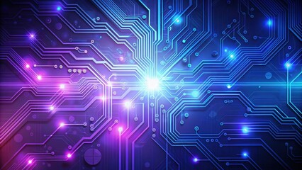 Fototapeta premium Blue and purple abstract circuit technology background, circuit, technology, blue, purple, abstract, electronic