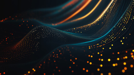 Abstract digital background electromagnetic wave background Innovation digital wave background information technology background The background is the background. gradient wave digital wave banner