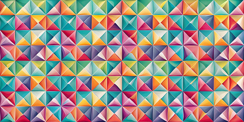 Kaleidoscope of Geometry: A vibrant, seamless pattern of multi-colored geometric shapes, ideal for modern and abstract designs. 