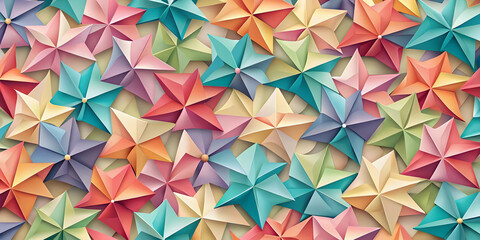 Kaleidoscope of Geometry: A vibrant, seamless pattern of multi-colored geometric shapes, ideal for modern and abstract designs. 