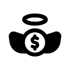 flying money glyph icon