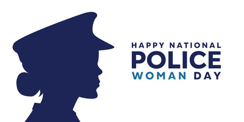 National Police Women Day. Great for cards, banners, posters, social media and more. White background.