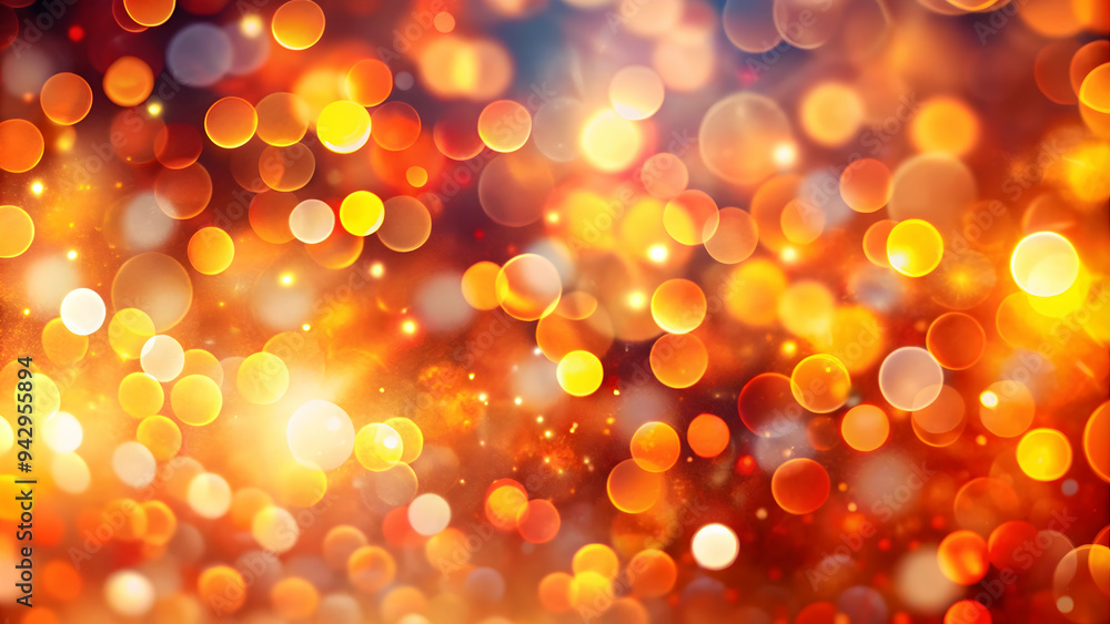Poster golden bokeh lights: a vibrant and festive abstract background with shimmering golden bokeh lights.