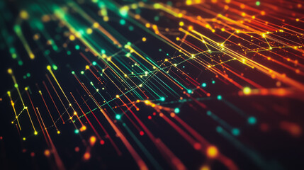 Abstract business connection of lines from nodes It is connected to endless nodes and represents the innovation of communication cyber security in the network background