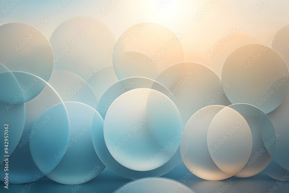 Poster abstract circles: a serene and calming abstract background featuring an array of overlapping circles