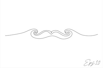 continuous line vector illustration of mustache