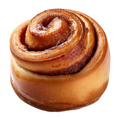 Fototapeta premium Close-up of a Delicious Glazed Cinnamon Roll with a Golden Brown Texture