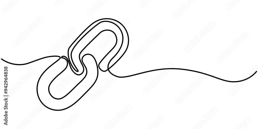 Poster linear background of chain. one continuous line drawing of a chain. vector illustration. chain icon 