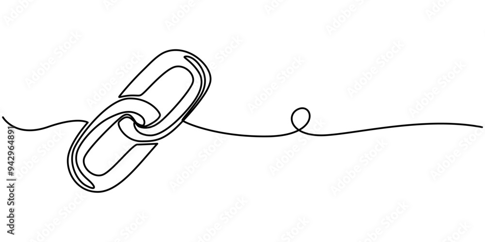 Poster linear background of chain. one continuous line drawing of a chain. vector illustration. chain icon 