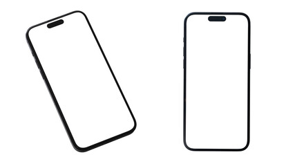 Fototapeta na wymiar Mockup smart phone new generation and advertisement screen Transparent and Clipping Path 