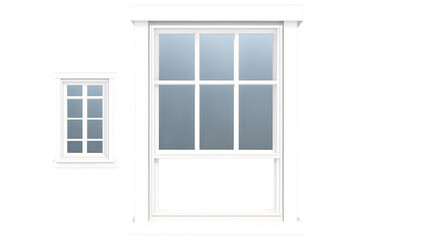 Obraz premium Modern and minimal house windows set of 4 isolated on a clean PNG background, sleek and contemporary architectural design elements, ideal for home improvement, real estate visuals, and interior design