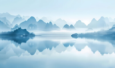 lake and mountains