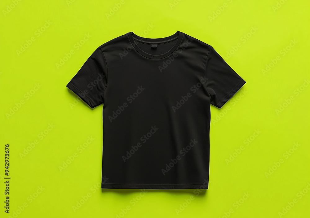 Wall mural a black t shirt with a green background