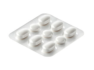 White Pills in Blister Pack Close Up