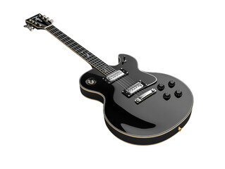Obraz premium Black Electric Guitar with Gold Hardware and Pickups