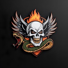 Fototapeta premium skull with wings