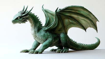 Obraz premium Mythical Forest Guardian Dragon with Enchanting Floral Adornments